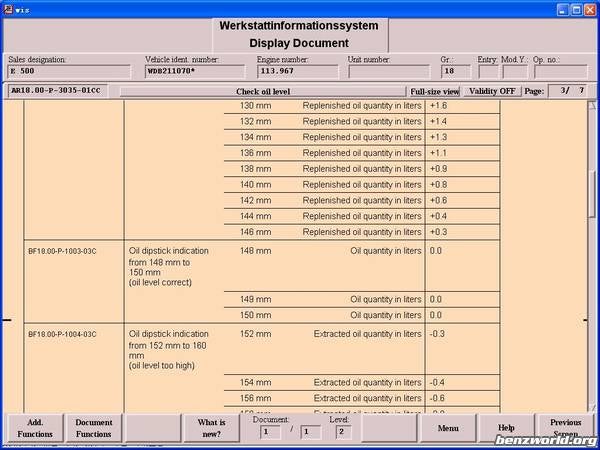 Mercedes Oil Capacity Chart