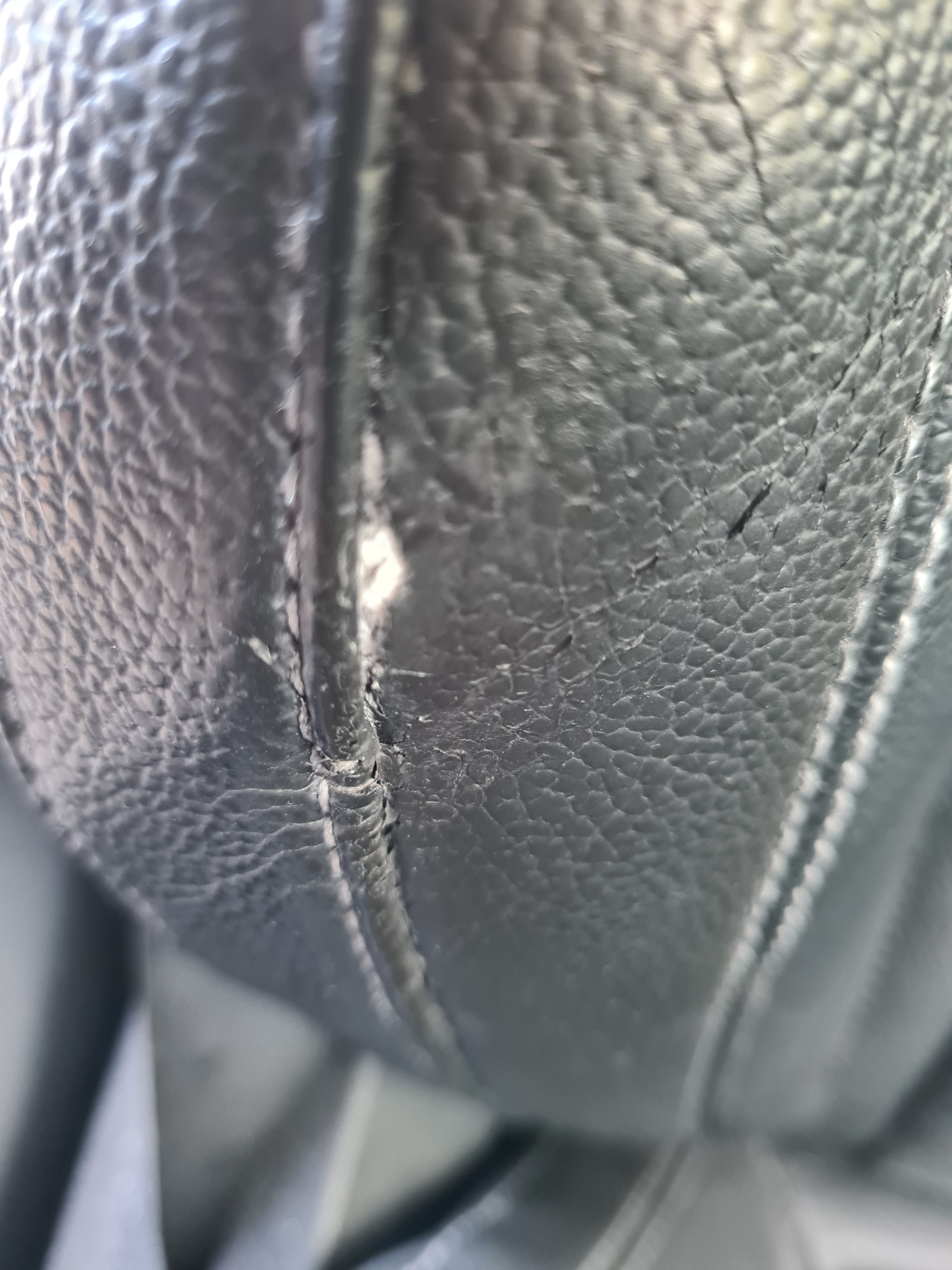 Crack in Leather along stitching